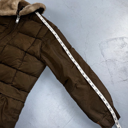 Vintage Tempco Goose Down Insulated Puffer Jacket Brown Size 14 USA 1970s 70s