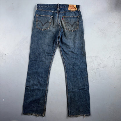 Levis 501 Vintage Y2K XX Straight Leg Jeans Blue Med Wash 34x34 Act 34x33