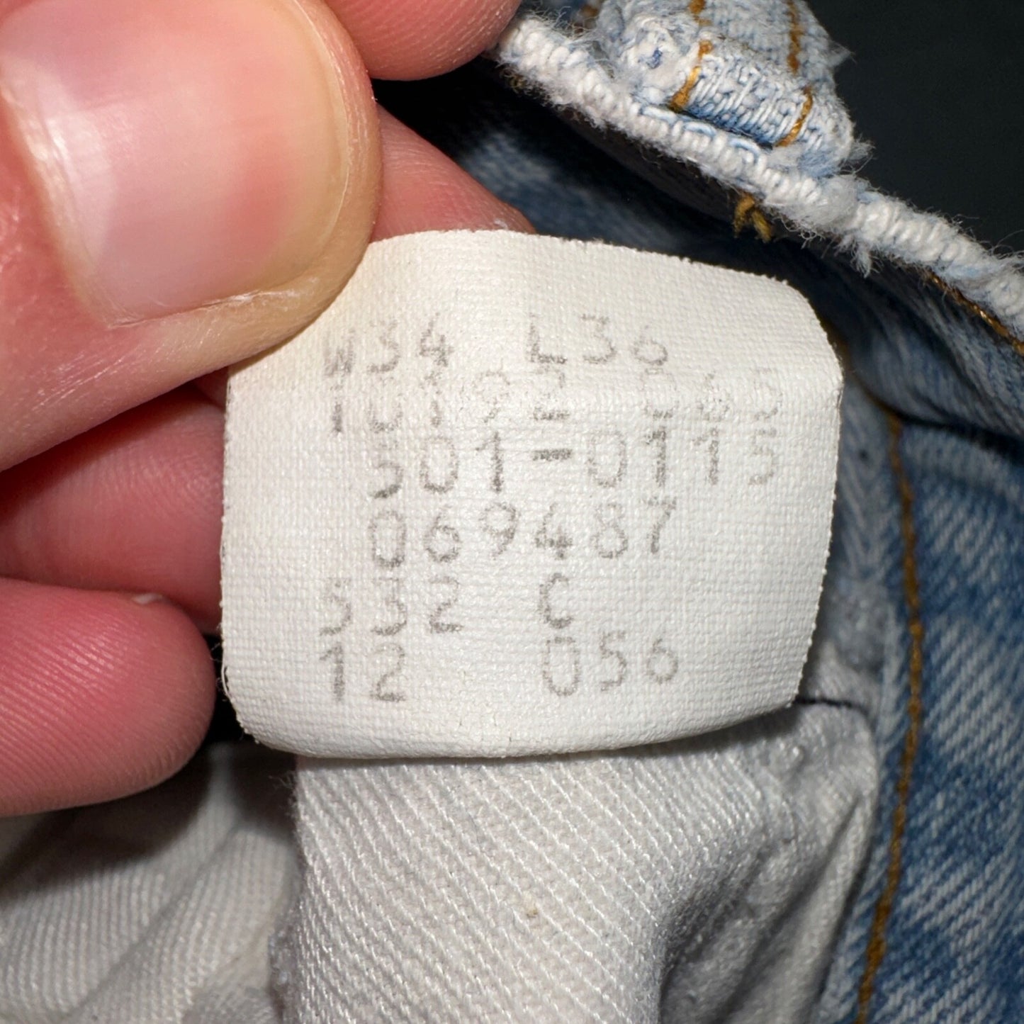 Levis 501 Vintage 80s USA XX Straight Leg Jeans Blue Light Wash 34x36 Act 31x34