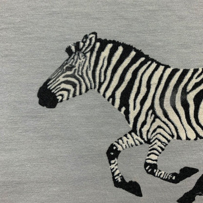 Vintage Nike T Shirt USA Rare 1984 Running LS 80s Zebra Wild Race Cheyenne Zoo