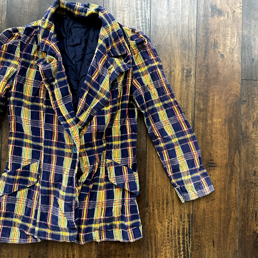 Vintage USA Rockabilly Womens Suit Jacket Blazer 60s 70s Top Corduroy Sanforized