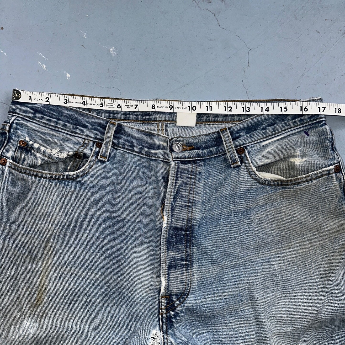 Levis 501 Vintage 90s Mexico Straight Leg Jeans 36x34 Y2K Light Wash Act 34x34