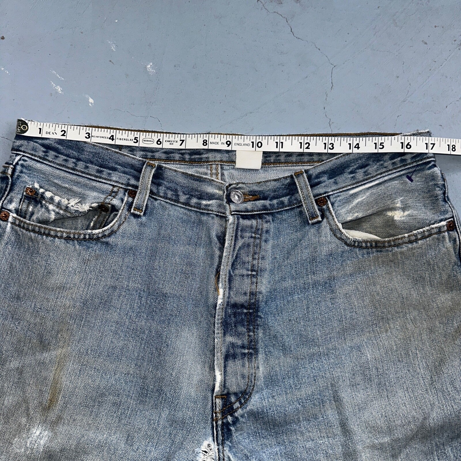 Levis 501 Vintage 90s Mexico Straight Leg Jeans 36x34 Y2K Light Wash Act 34x34