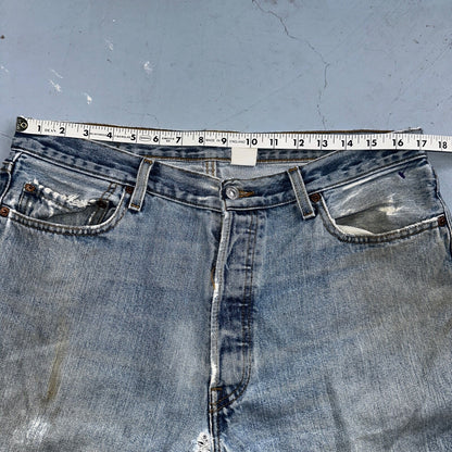 Levis 501 Vintage 90s Mexico Straight Leg Jeans 36x34 Y2K Light Wash Act 34x34