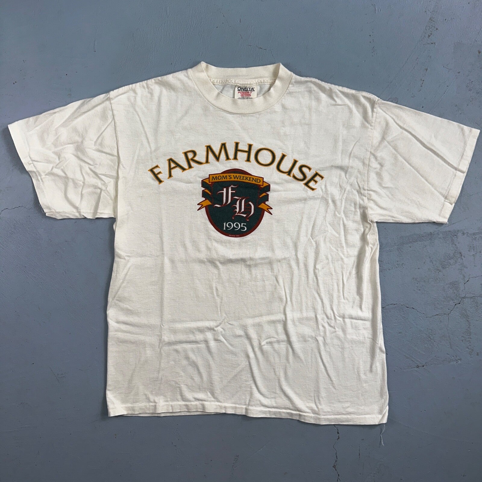 Oneita Moms Weekend VTG T Shirt 90s Single Stitch USA Farmhouse Boho Cool 1995