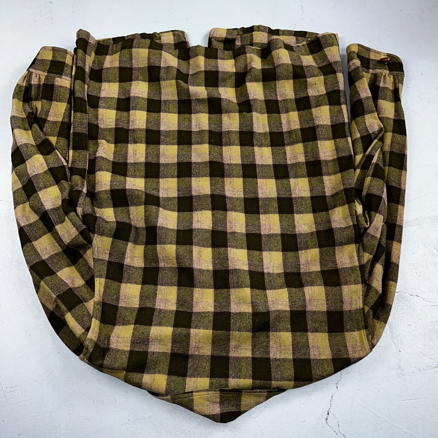 Pendleton 49er Blazer Mens L Yellow Green Wool Plaid Jacket Vintage 60s 1960s