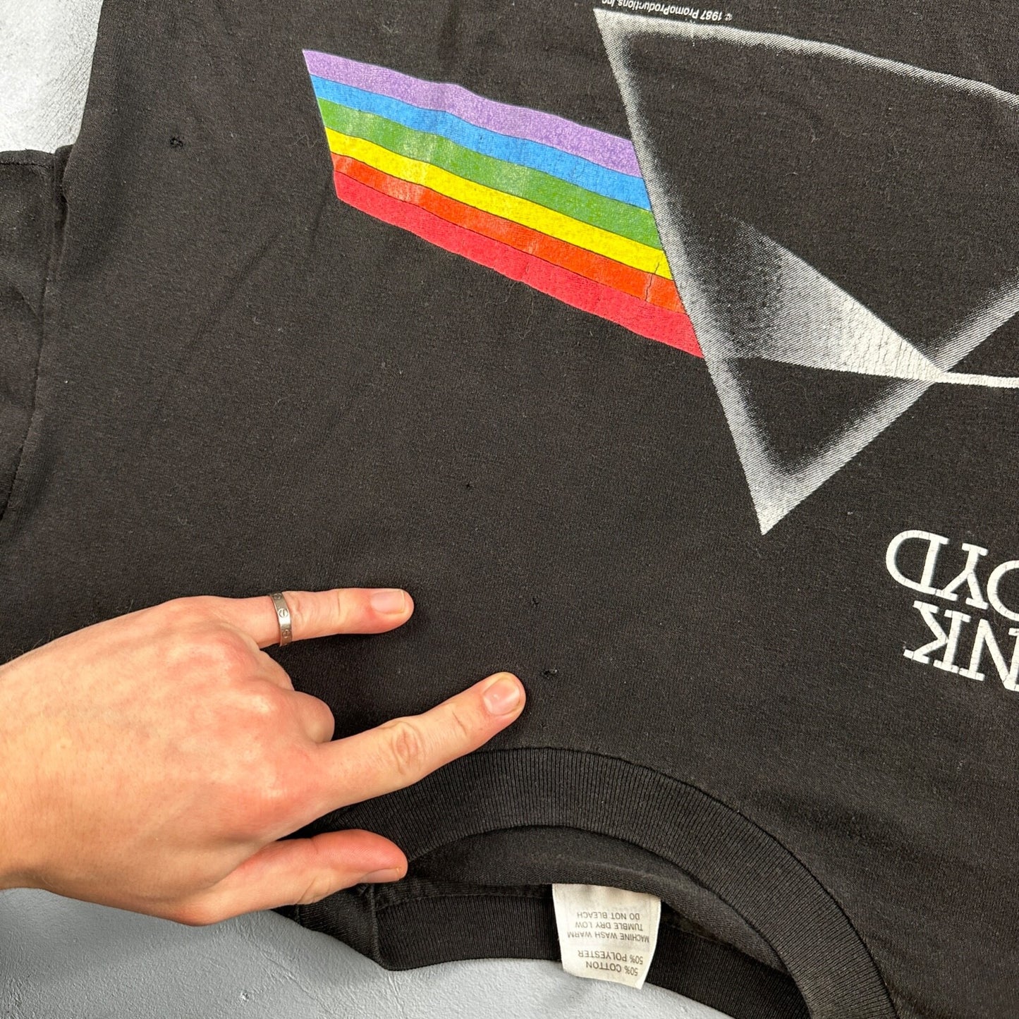 Vintage 1987 Pink Floyd Dark Side of the Moon USA T-Shirt Large Boxy 80s Rock