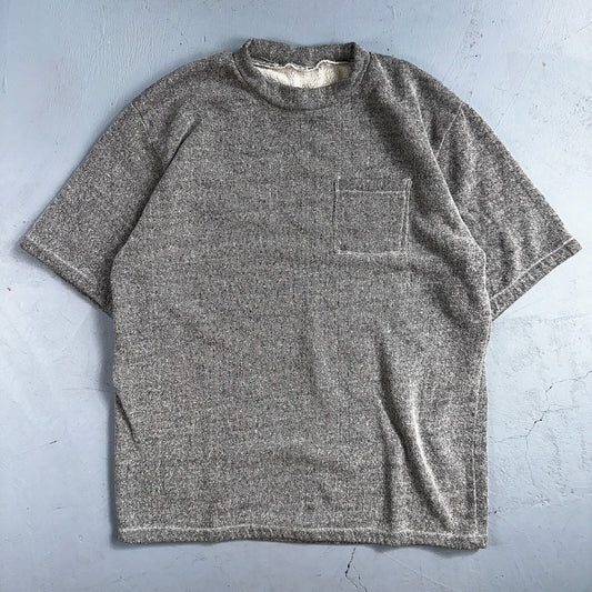 Gray 1970s VTG Crew Neck Sweatshirt Short Sleeve Heather Rockabilly 60s 70s