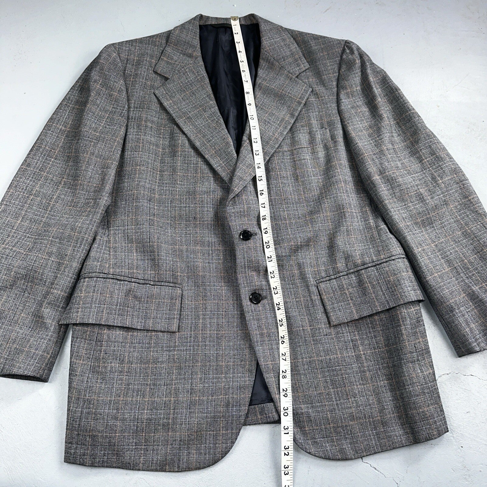 VTG Mens 3 PC Suit 42 Jacket Coat Pants Vest Plaid Rockabilly 70s 1970s Brown