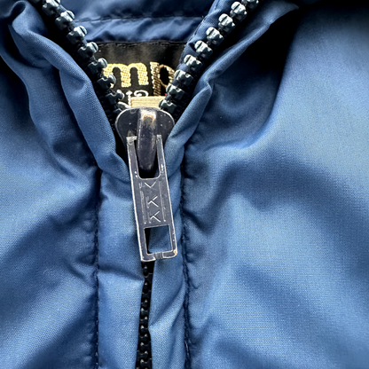 Vintage Tempco Goose Down Puffer Coat Mens S Blue Insulated Hooded Jacket