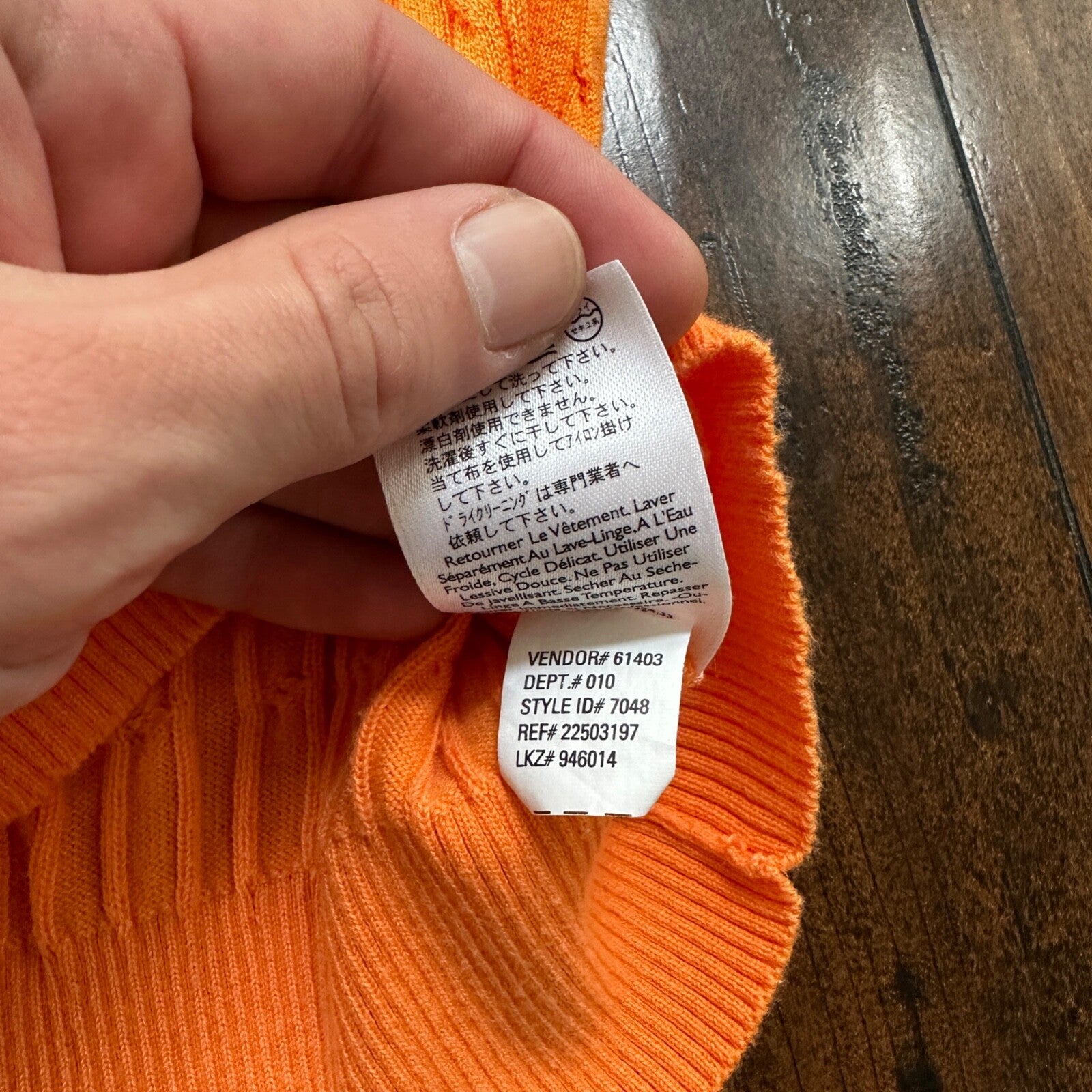 Eddie Bauer Tank Top Womens L Orange Knit Pima Cotton Soft VTG Style Vest Cool