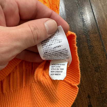 Eddie Bauer Tank Top Womens L Orange Knit Pima Cotton Soft VTG Style Vest Cool
