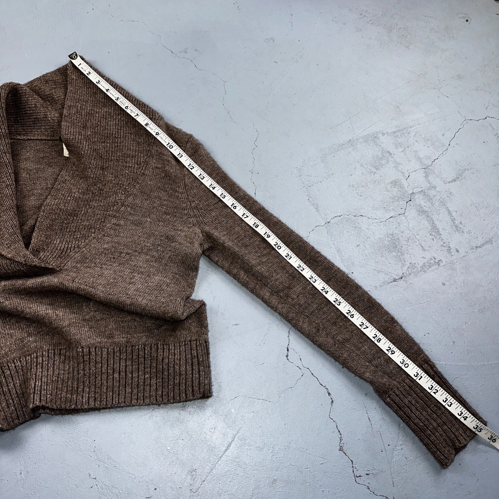 J.Crew Shawl Popover Sweater Brown Merino Wool Alpaca Size M Long Sleeve Cozy