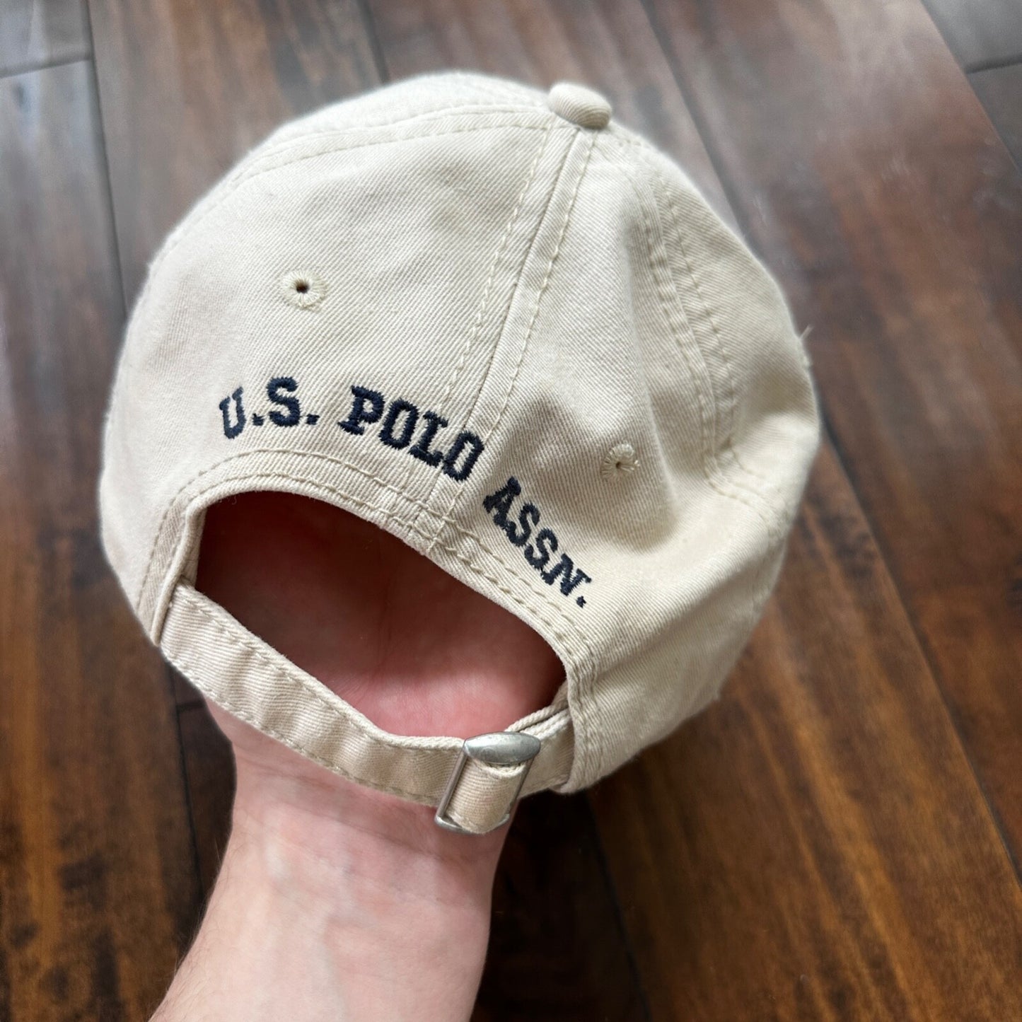 Polo Ralph Lauren Beige VTG Hat Cap Snapback Basic Logo Clean ASSN