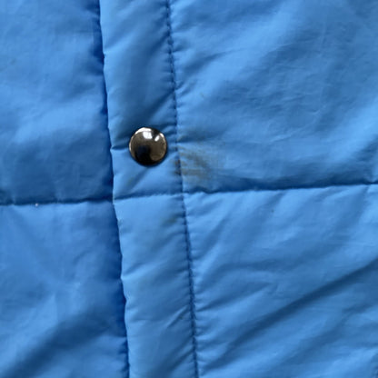 Vtg Sears Western Outdoor Wear Puffer Vest Snap Baby Blue 70s 80s Boxy XL