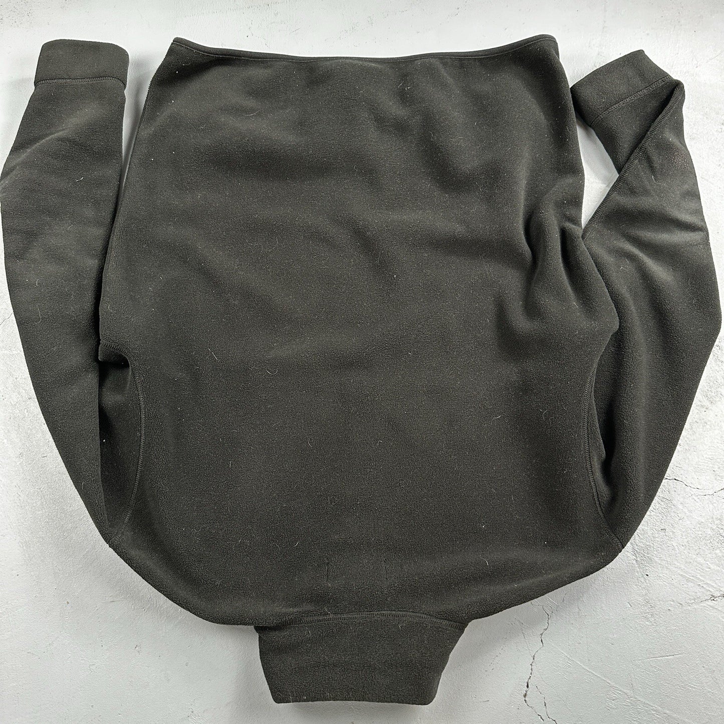 Polo Ralph Lauren Vintage 90s M Black 1/4 Zip Large Fleece Pullover Made in USA