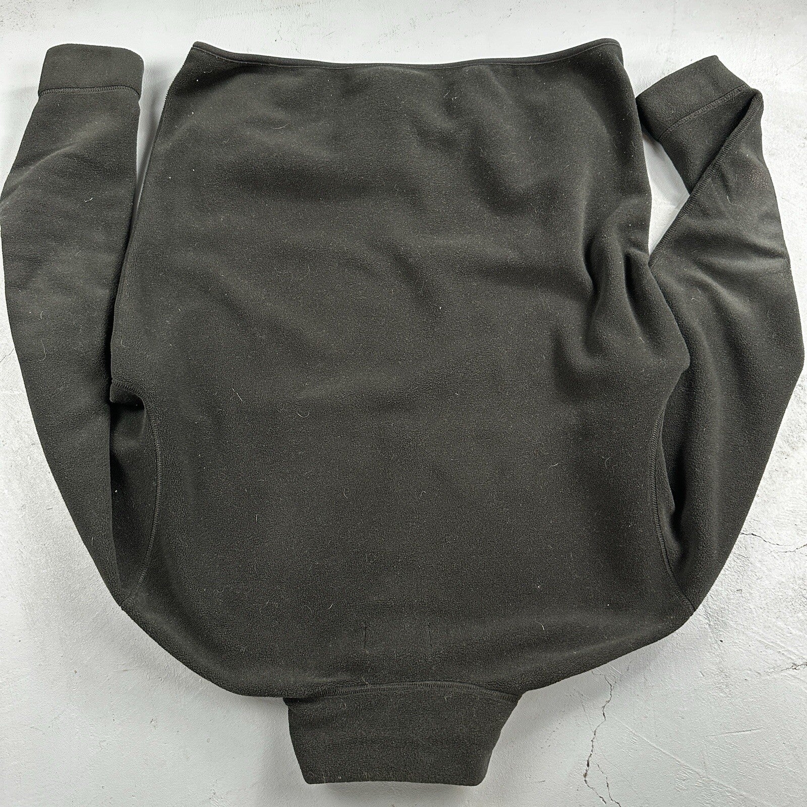 Polo Ralph Lauren Vintage 90s M Black 1/4 Zip Large Fleece Pullover Made in USA