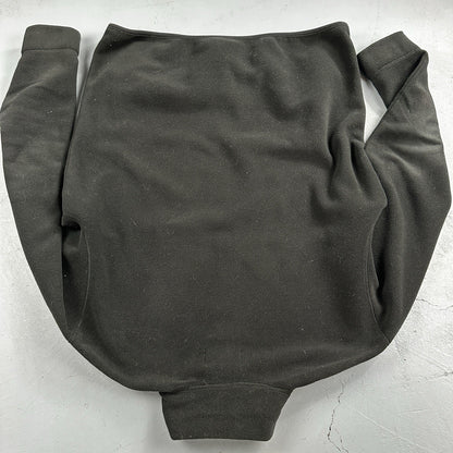 Polo Ralph Lauren Vintage 90s M Black 1/4 Zip Large Fleece Pullover Made in USA