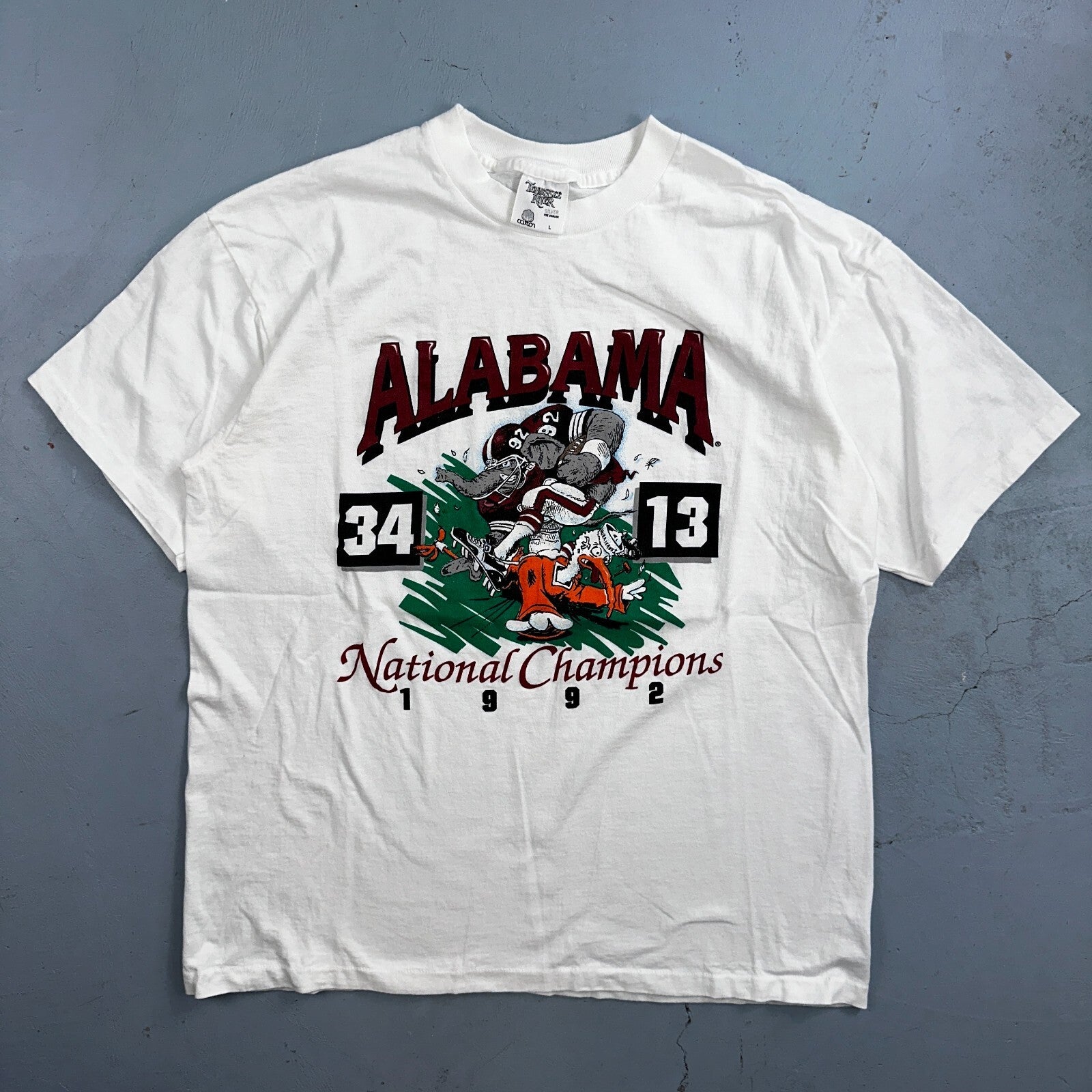Alabama 1992 VTG National Champions T Shirt Single Stitch L Football Sports RARE