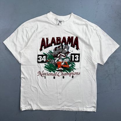 Alabama 1992 VTG National Champions T Shirt Single Stitch L Football Sports RARE