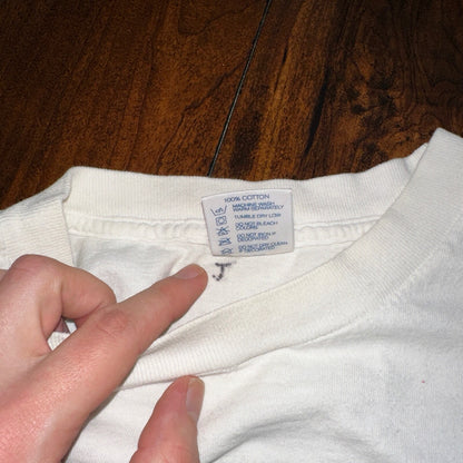 Maasdam Ship Cheese USA Vintage T Shirt 90s White Art Sailing Life Rap Music