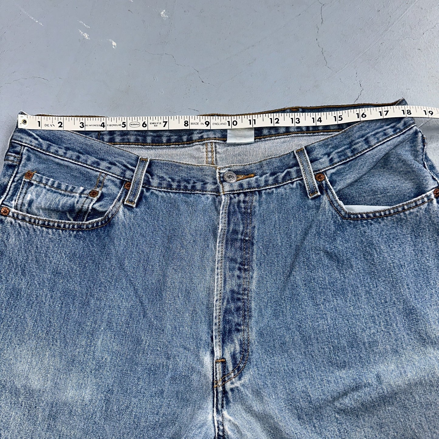 Levis 501 Vintage 90s Mexico Straight Leg Jeans 40x32 Y2K Light Wash Act 36x30