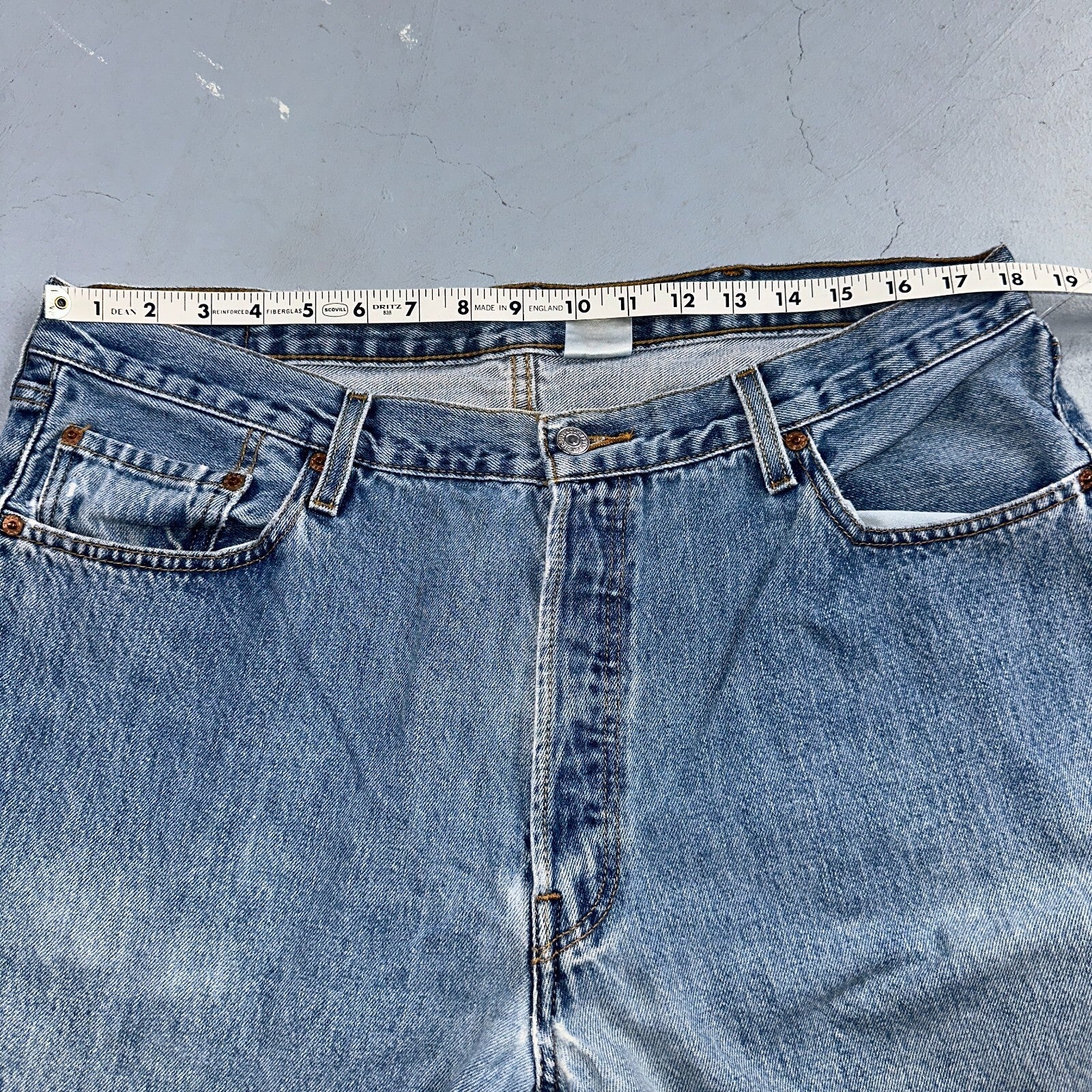 Levis 501 Vintage 90s Mexico Straight Leg Jeans 40x32 Y2K Light Wash Act 36x30