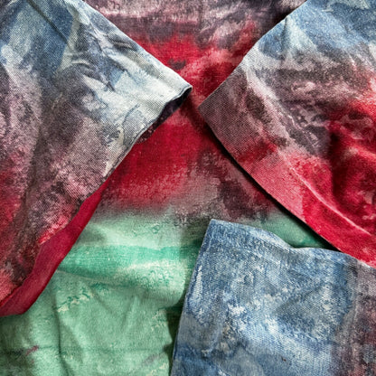 Tie Dye Vintage T Shirt Green Blue Red Crazy Rap Grateful Dead Stoner Boxy