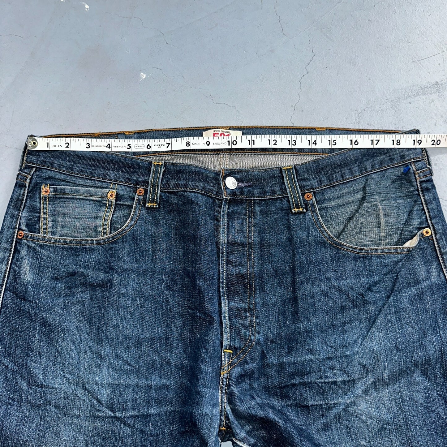 Levis 501 Vintage Y2K XX Straight Leg Jeans Blue Med Wash 38x34 Act 38x33