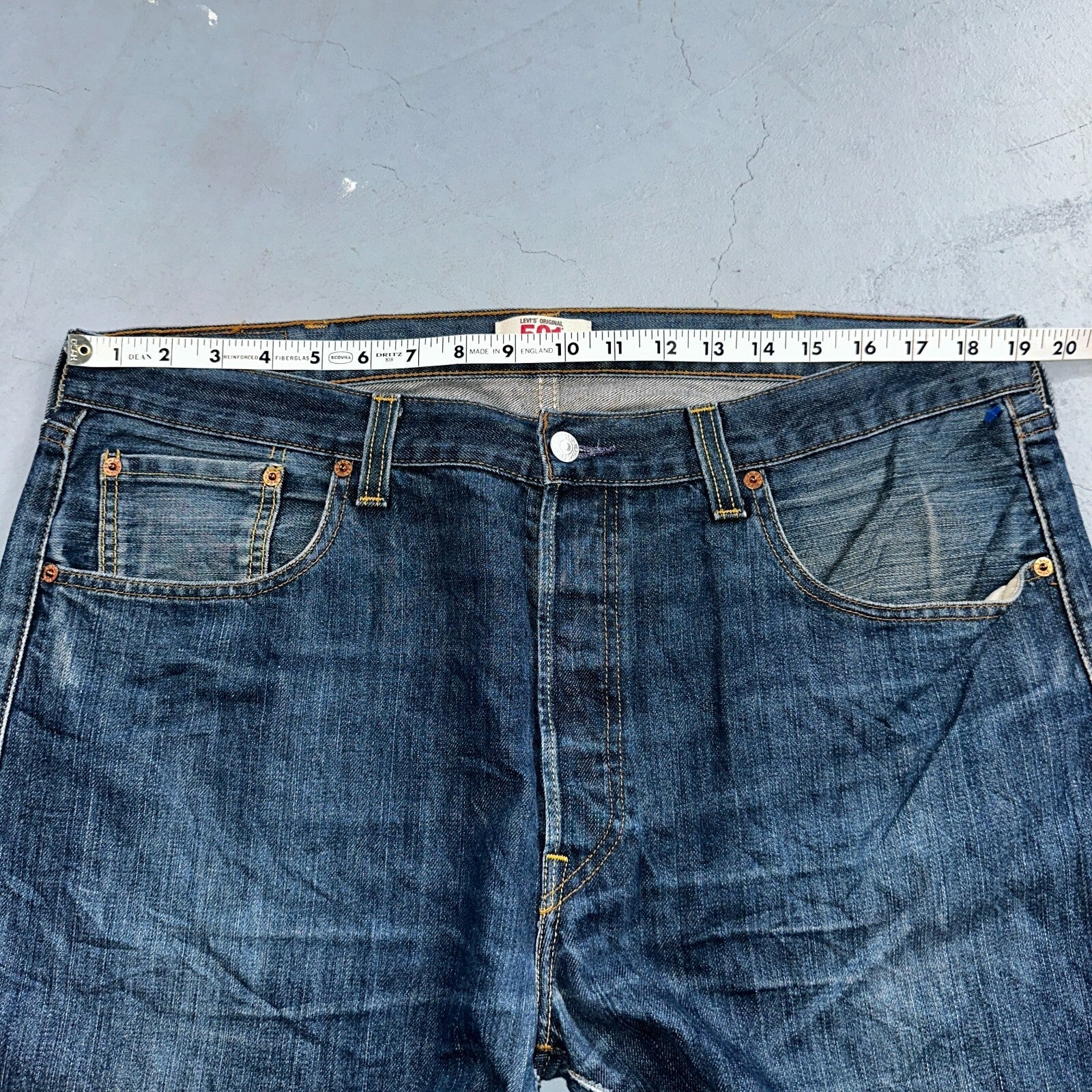 Levis 501 Vintage Y2K XX Straight Leg Jeans Blue Med Wash 38x34 Act 38x33