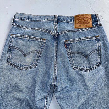 Levis 501 Vintage 90s USA XX Straight Leg Jeans Blue Light Wash 33x34 Act 31x33