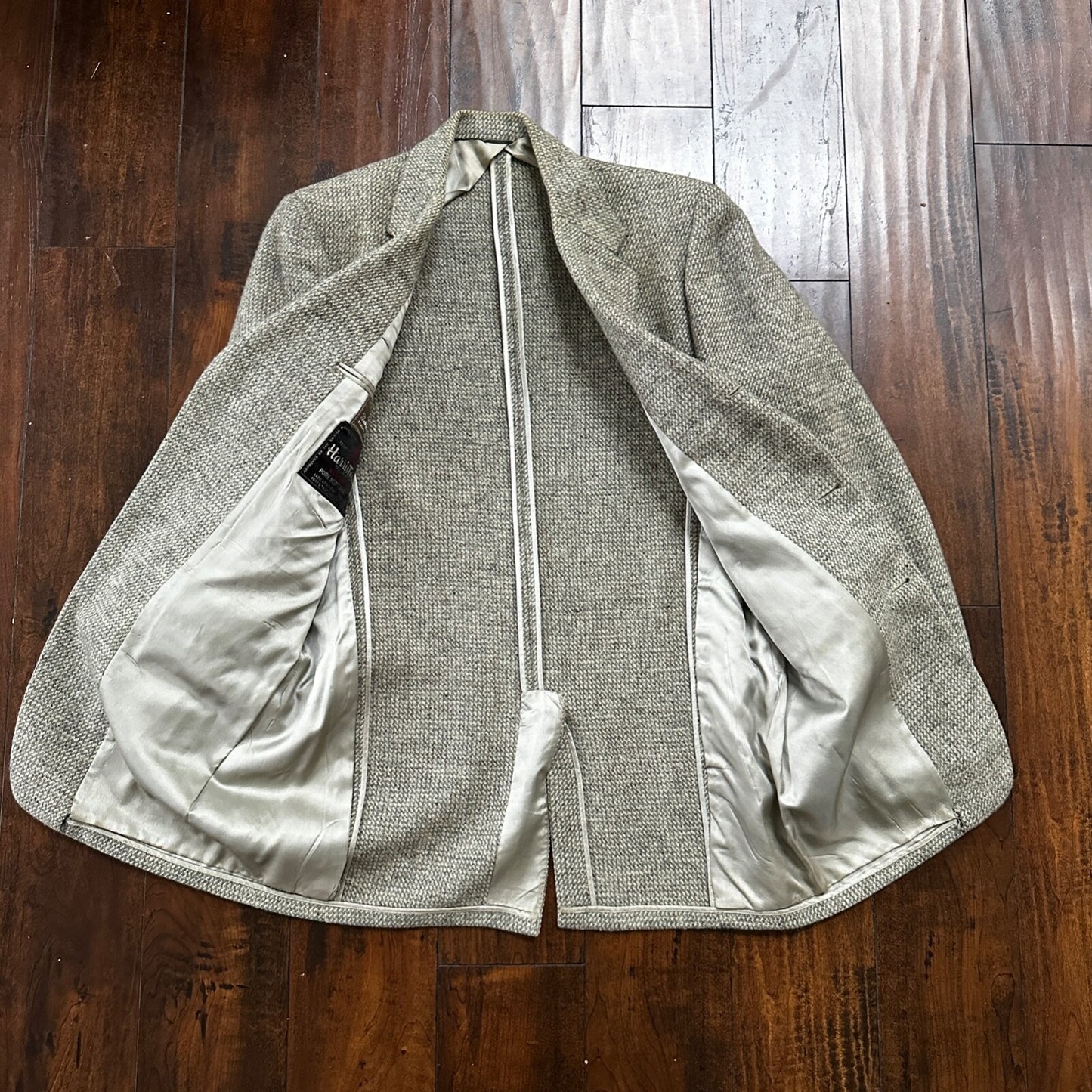 Vintage 1960s Robert Hall Smoke Grey Tweed Shaggy Flecked Blazer Jacket 60s