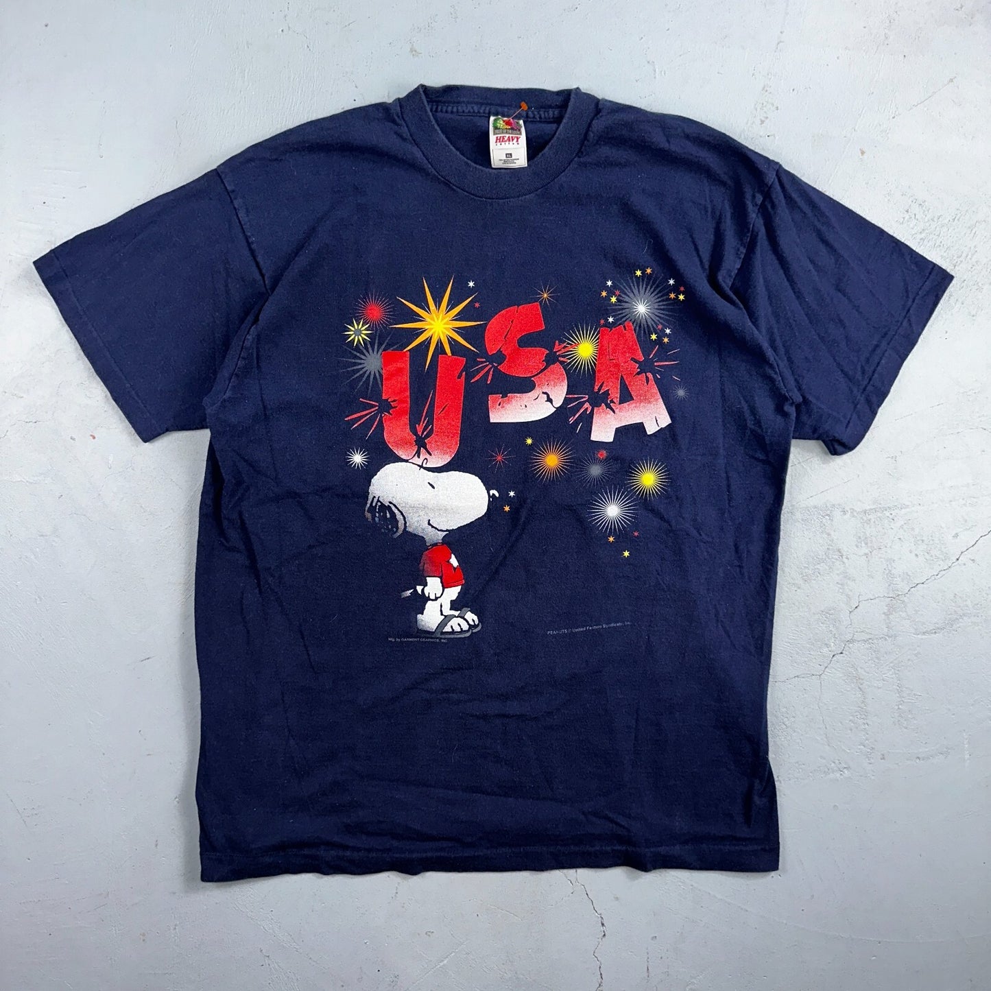 Snoopy 90s 4th of July VTG T Shirt Fireworks Graphic Dog Single Stitch Cute USA