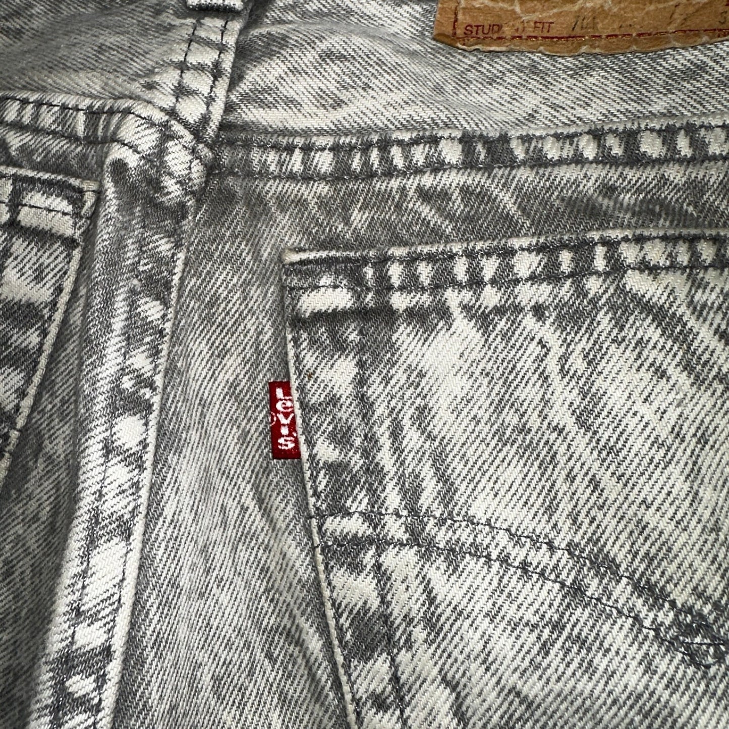 Levis 501 Vintage 80s USA XX Straight Leg Jeans Gray Acid Wash 28x30 Act 26x27