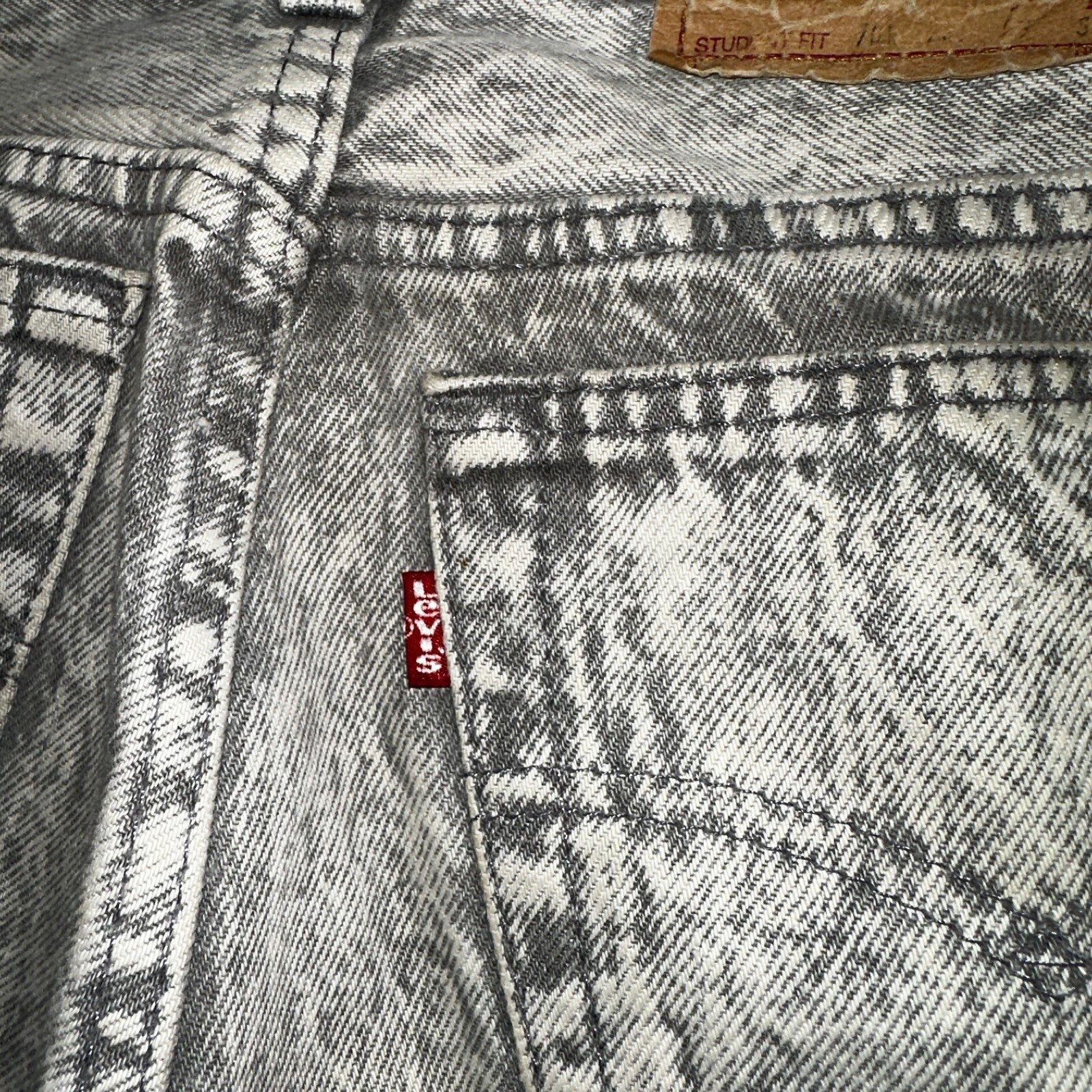 Levis 501 Vintage 80s USA XX Straight Leg Jeans Gray Acid Wash 28x30 Act 26x27