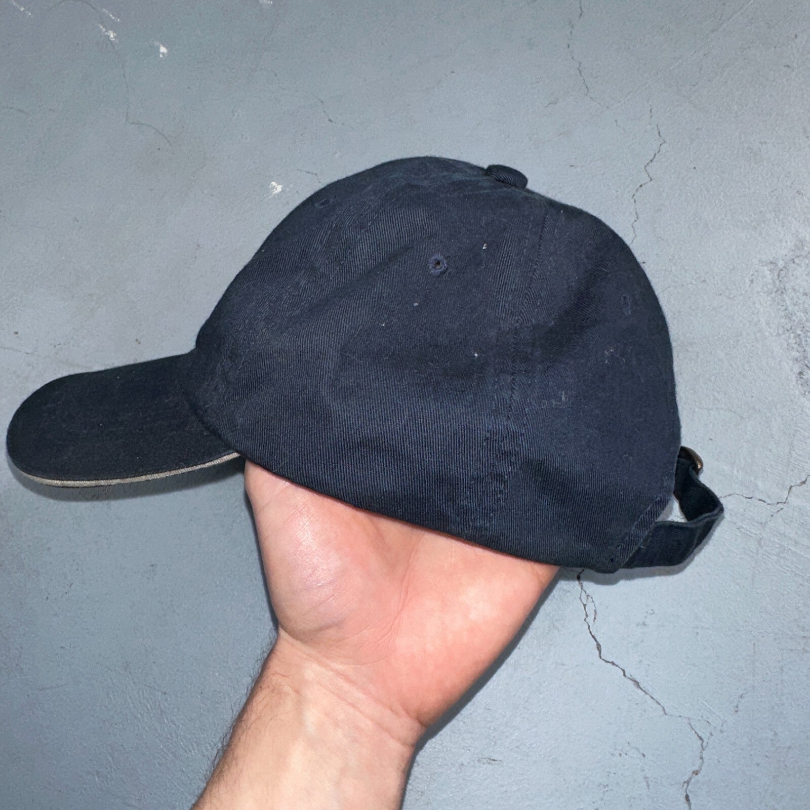 Hoopla Funny VTG Hat Cap Snapback Sponge Bob Navy Blue Sportsman Cool 90s