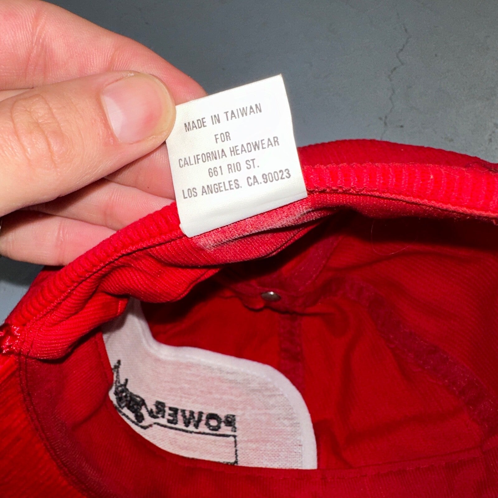 Power Rents Corduroy VTG Hat Cap Snapback Oregon Portland Red Calhead Trucker