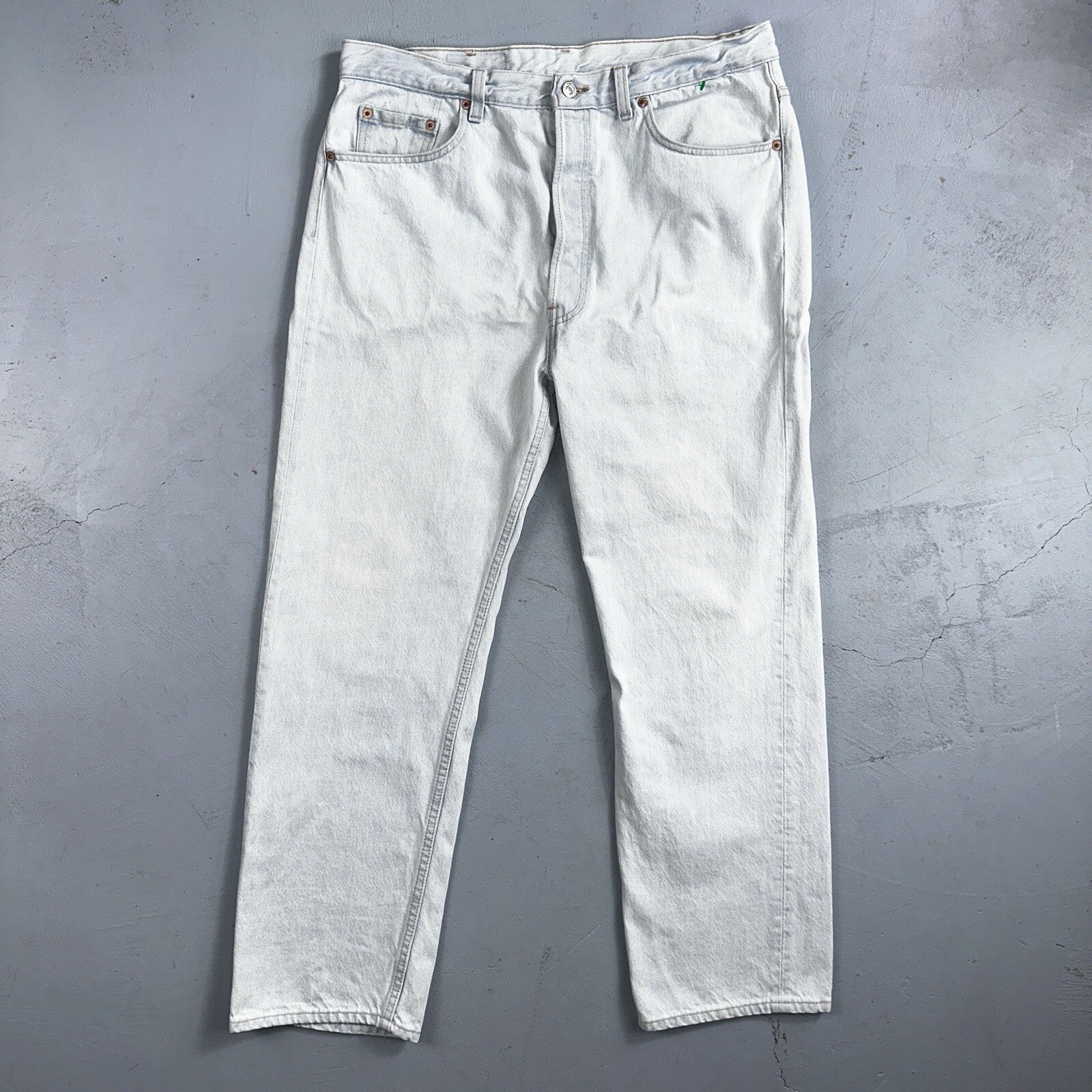 Levis 501 Vintage 90s USA XX Straight Leg Jeans White Light Wash 38x30 Act 34x29