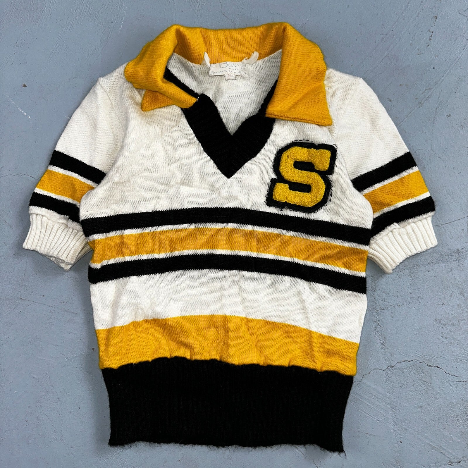 Vintage 1960s 60s College High School Cheerleader Sweater Stacey L Rockabilly