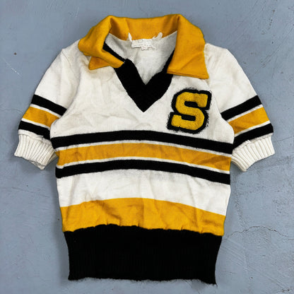 Vintage 1960s 60s College High School Cheerleader Sweater Stacey L Rockabilly