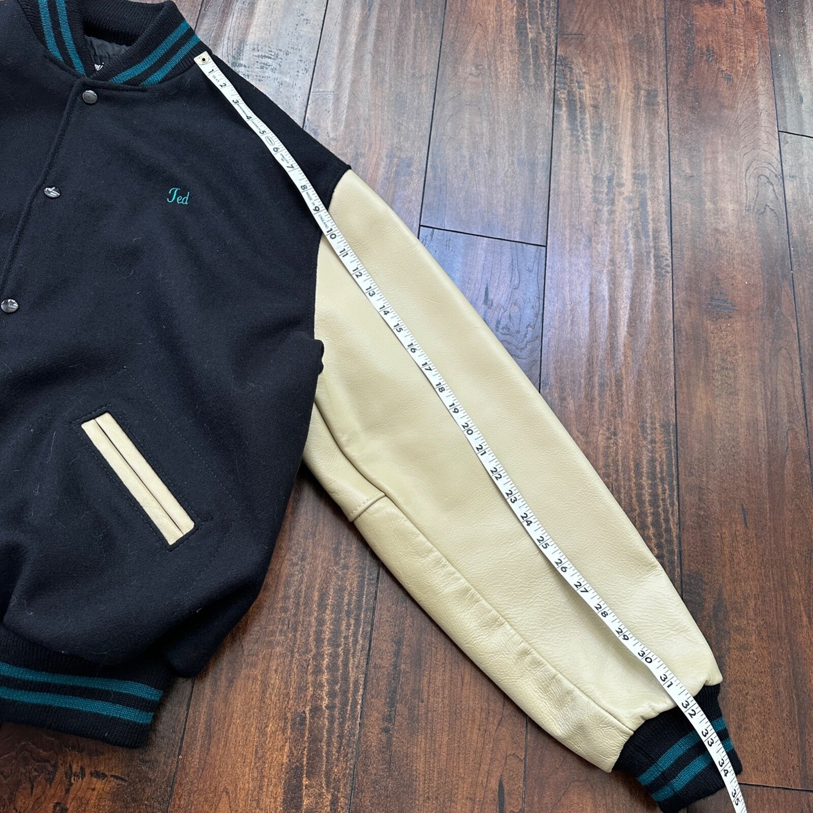 VTG Graffiti Alley Varsity Leather Letterman 70s Jacket 48 Portland Cars Racing