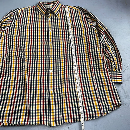 Paul & Shark Shirt Men's 46 Button Down Long Sleeve Gingham Check Italy Tricolor