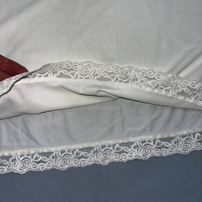 VTG 1970s Shadow Line Lingerie Slip Dress Sleepwear Full Sweep Nightgown Lace