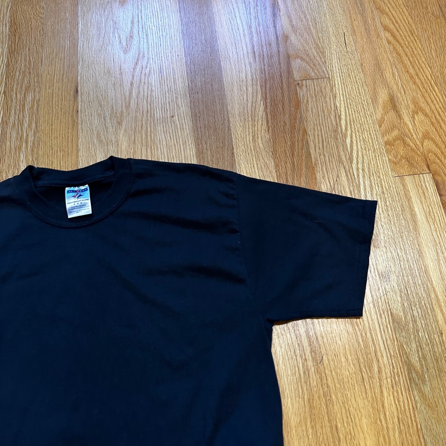 Jerzees Blank Black Vintage T Shirt 90s Y2K Simple Essential Lot ONE Single M