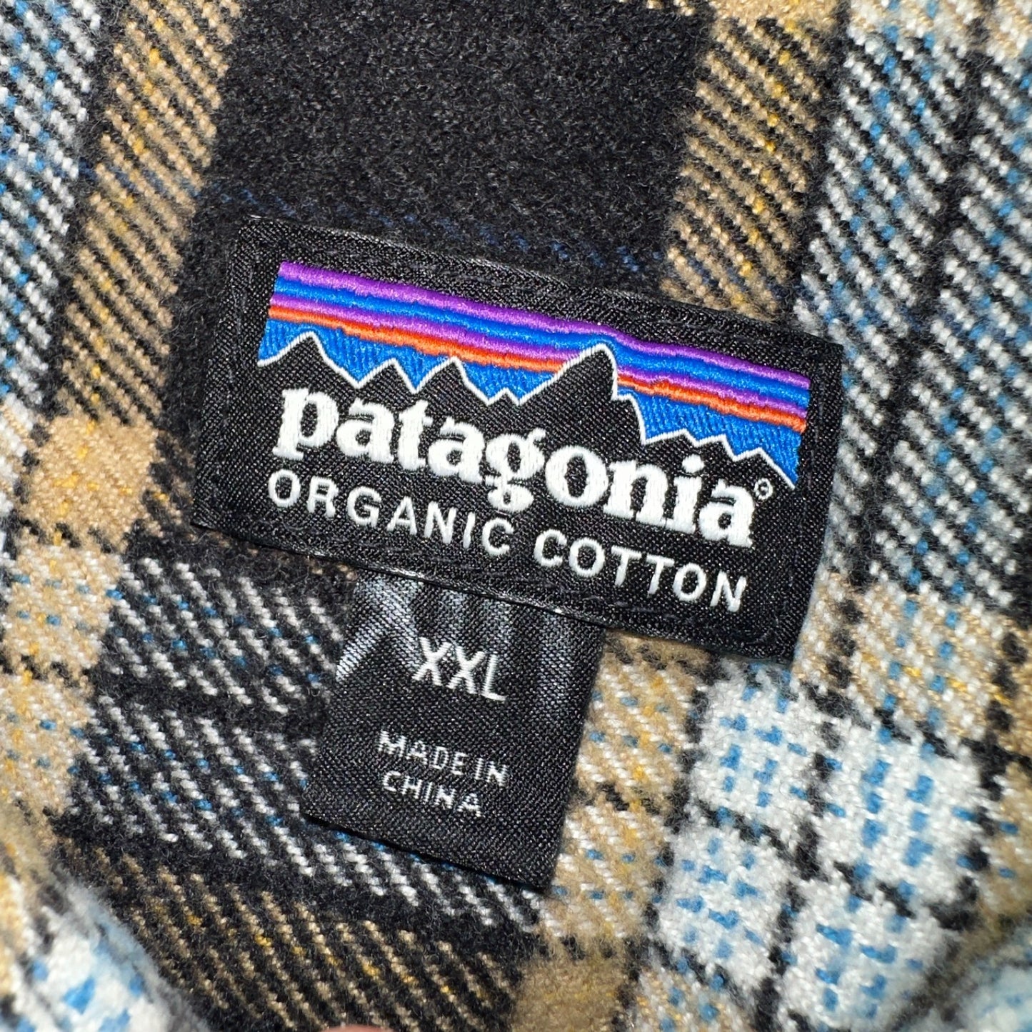 Patagonia Flannel Shirt Mens Size 2XL Plaid Long Sleeve Button Up Yellow Black
