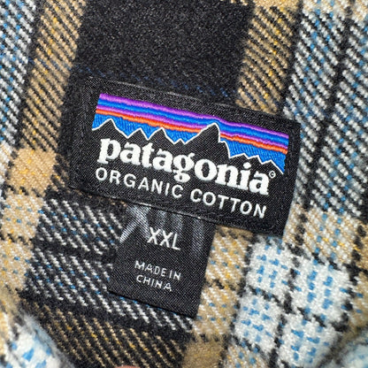 Patagonia Flannel Shirt Mens Size 2XL Plaid Long Sleeve Button Up Yellow Black