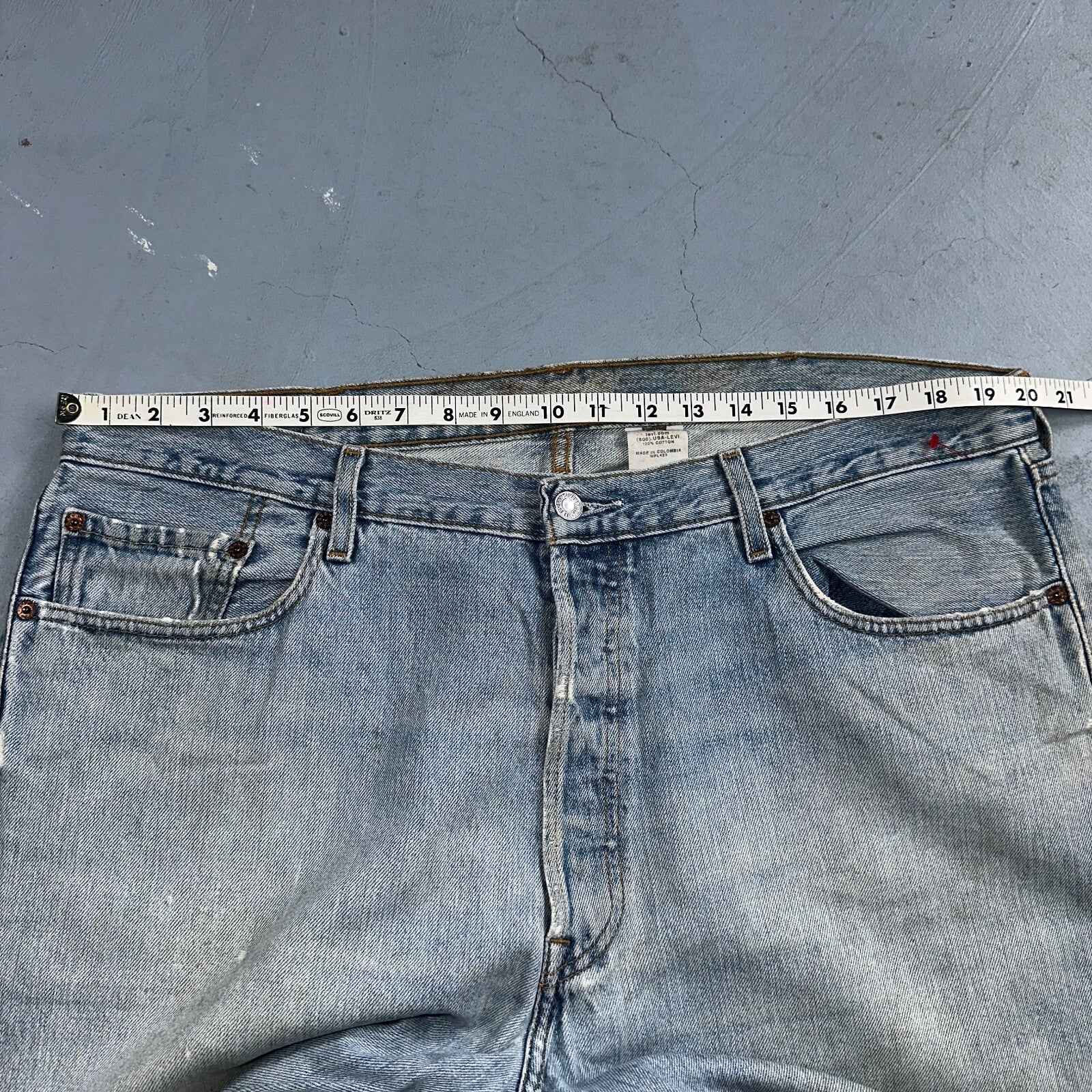 Levis 501 Vintage Y2K XX Straight Leg Jeans 90s Blue Light Wash 40x30 Act 40x29