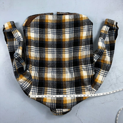 Vintage Triton 70s Sportswear Mens Black Plaid Wool Tartan Work Jacket Navy USN