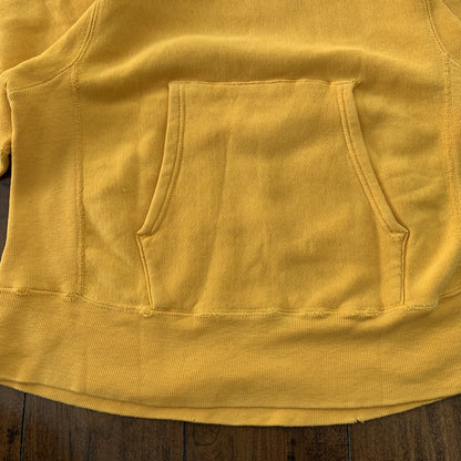 Vintage 70s Champion USA Reverse Weave Sweatshirt Hoodie Basic Blank Yellow 60s