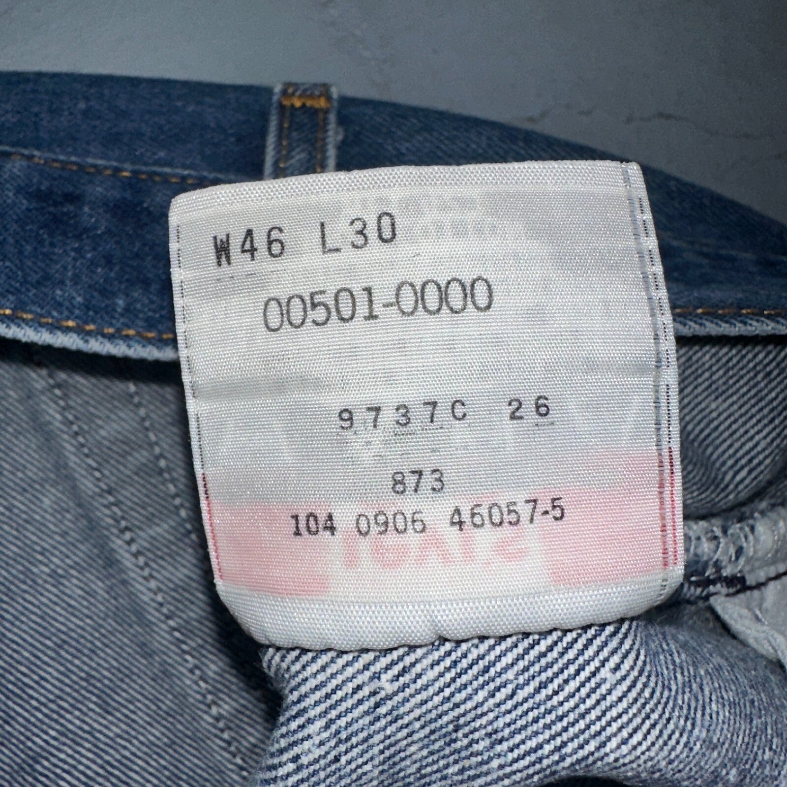 Levis 501 Vintage Y2K Mexico Straight Leg Jeans 46x30 90s Med Wash Act 44x27